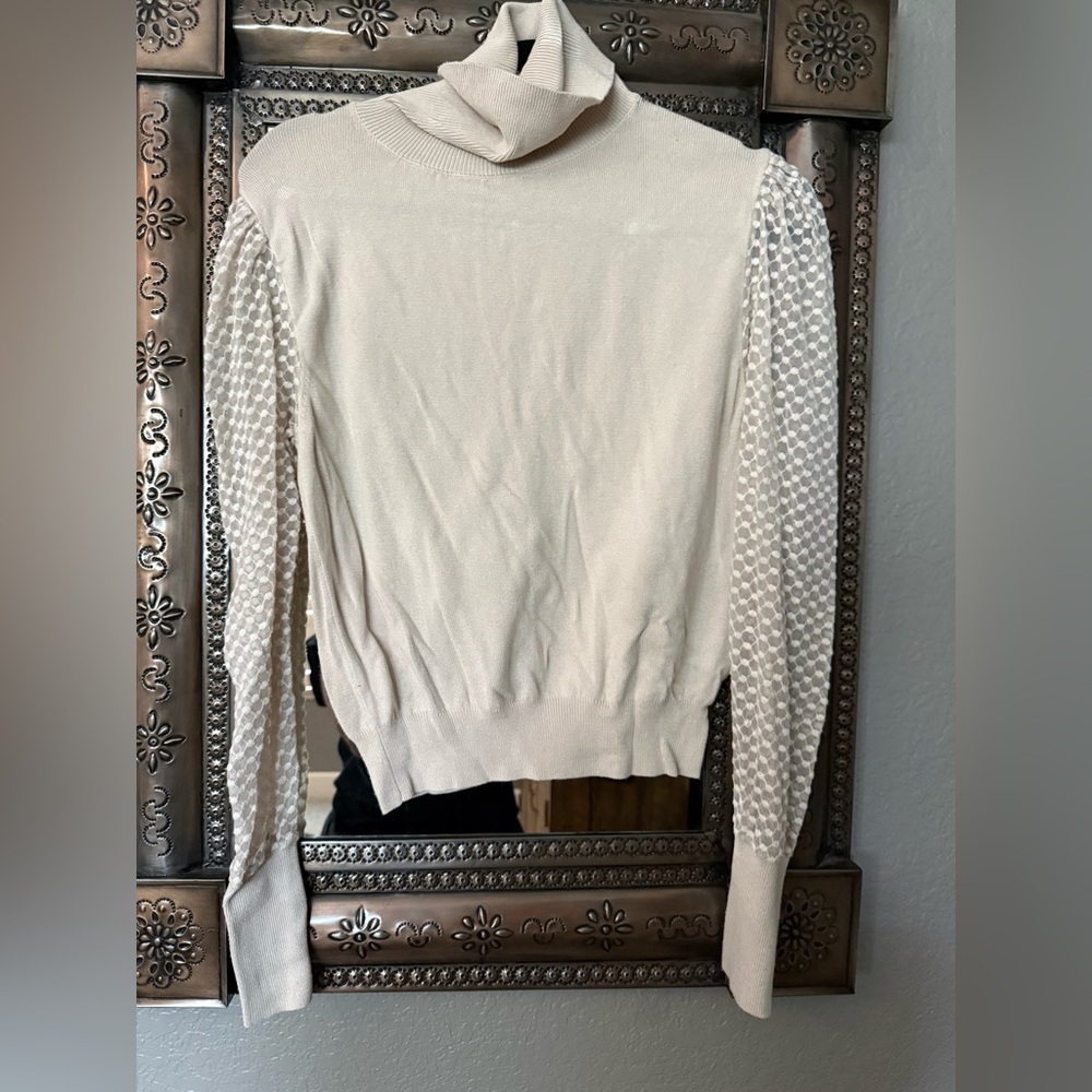 Zara Beige Ribbed Knit Fabric